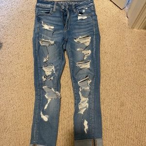 American Eagle High Rise Ripped Jeggging Jeans